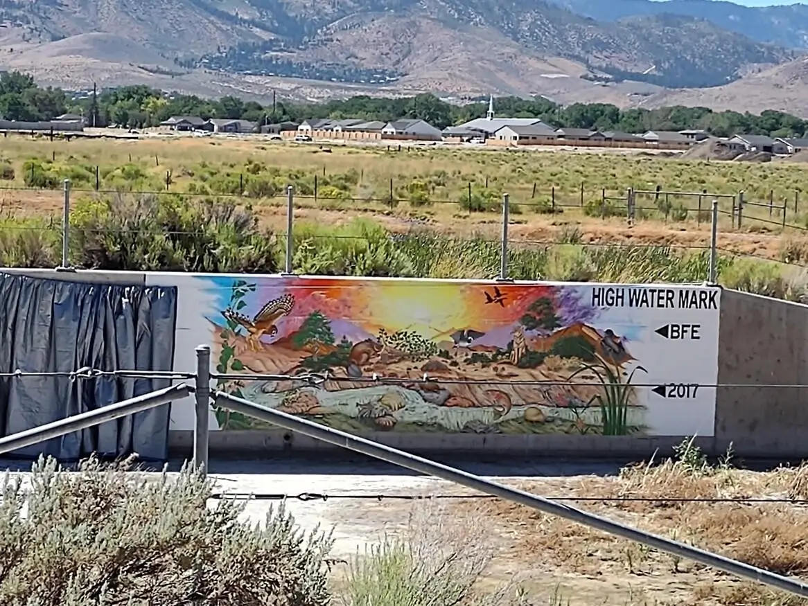 High watermark wall in Carson City, Nv